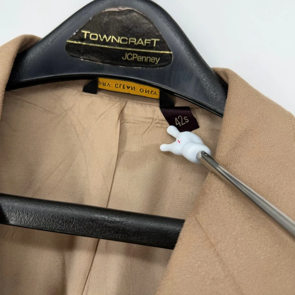 Towncraft‎ Western Sport Coat Mens 42S Tan Suede Texture Blazer Cowboy Core VTG